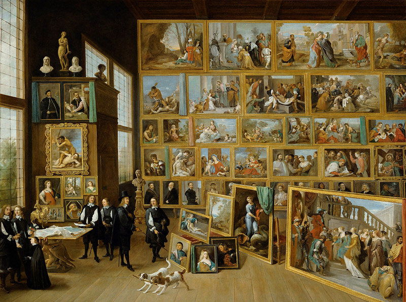 Gemälde von David Teniers, das eine große Kunstsammlung zeigt