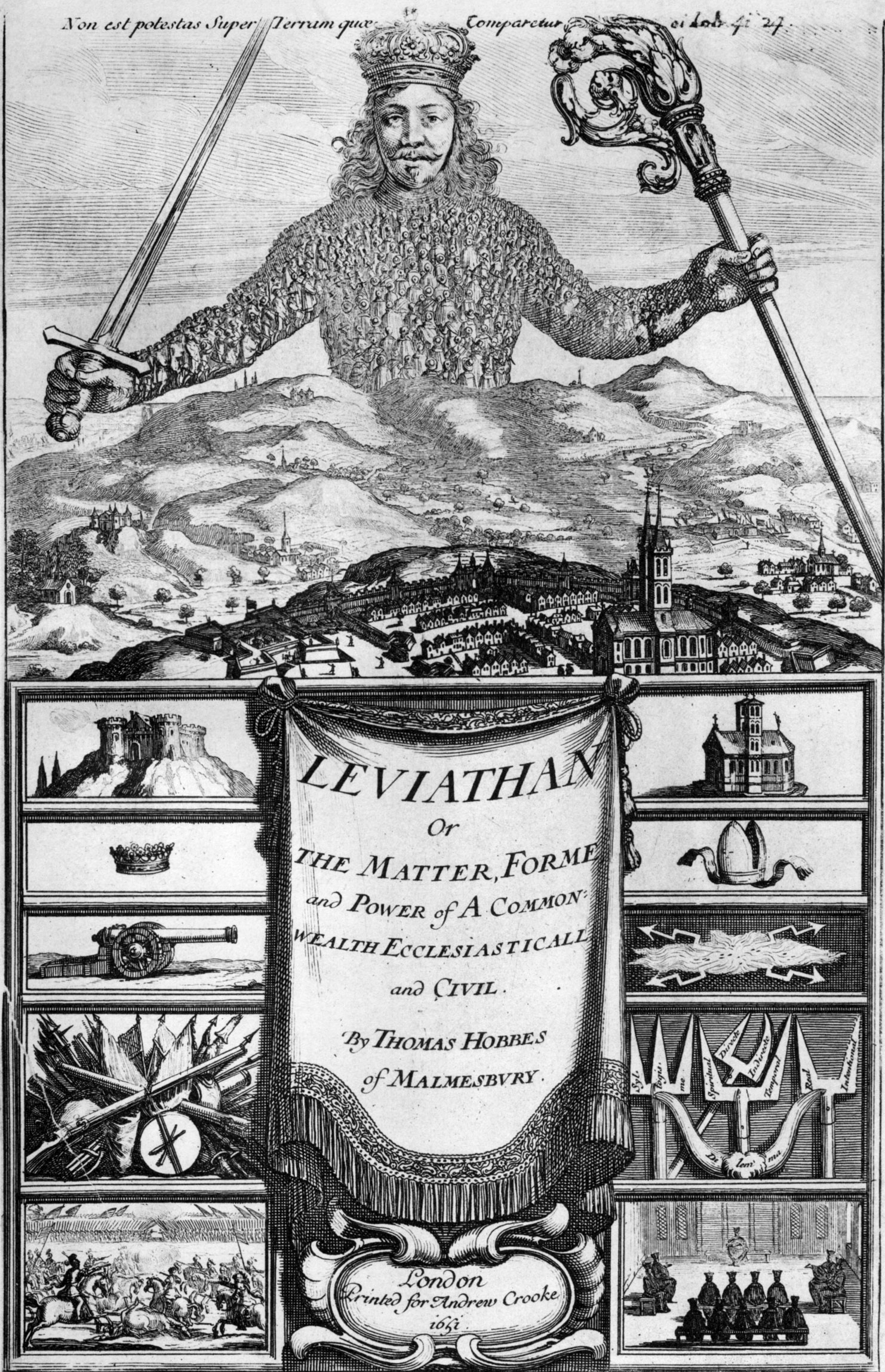 Darstellung des Staates als Leviathan bei Thomas Hobbes