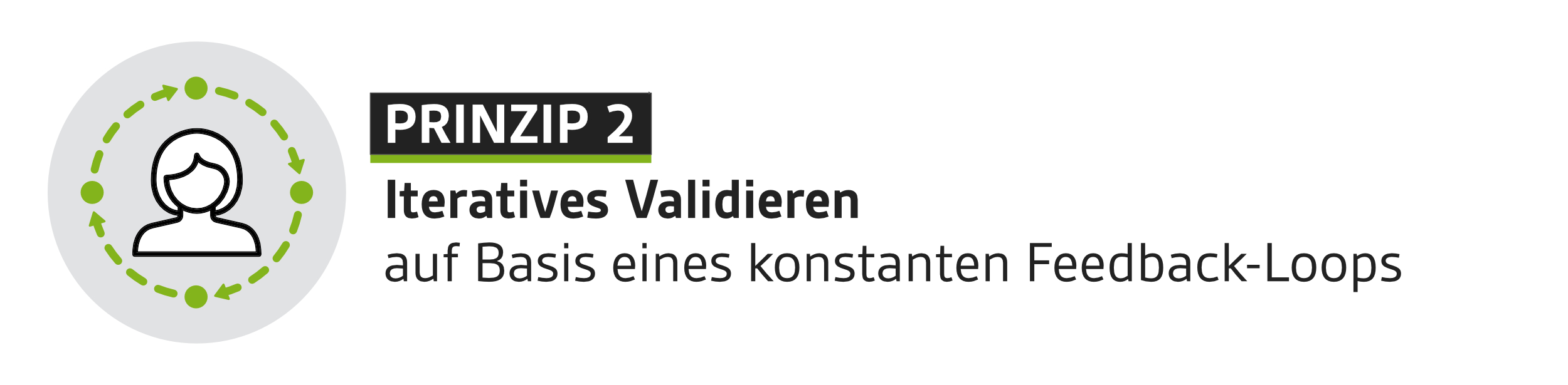 Prinzip 2, iteratives Validieren auf Basis eines konstanten Feedback-Loops