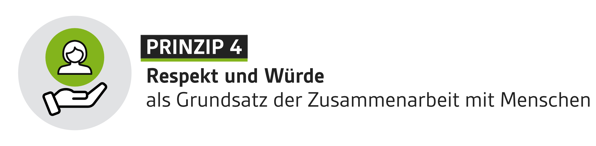 Prinzip 4, Respekt und Würde als Grundsatz der Zusammenarbeit mit Menschen