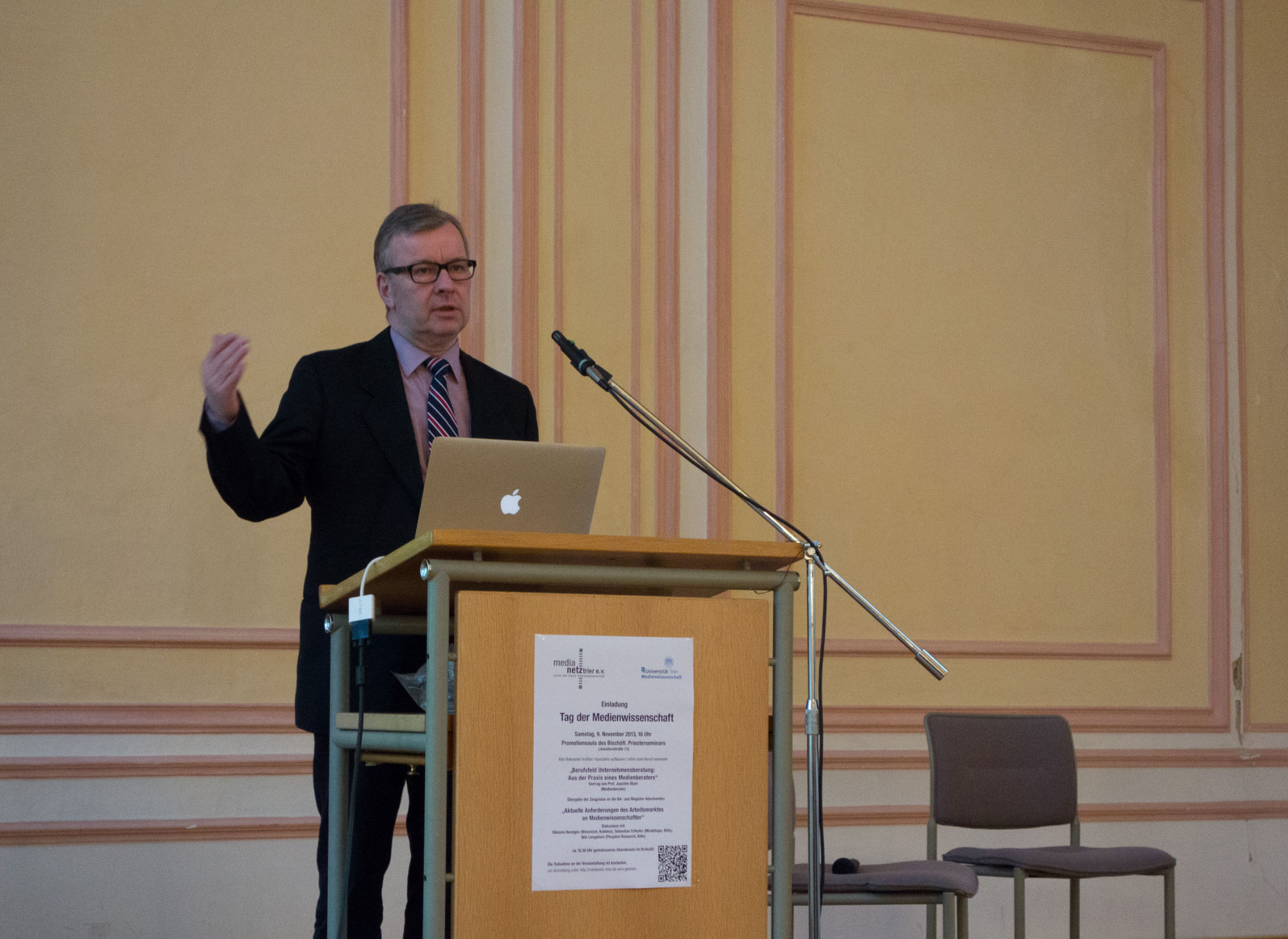 Medienberater Joachim Blum beim Tag der Medienwissenschaft