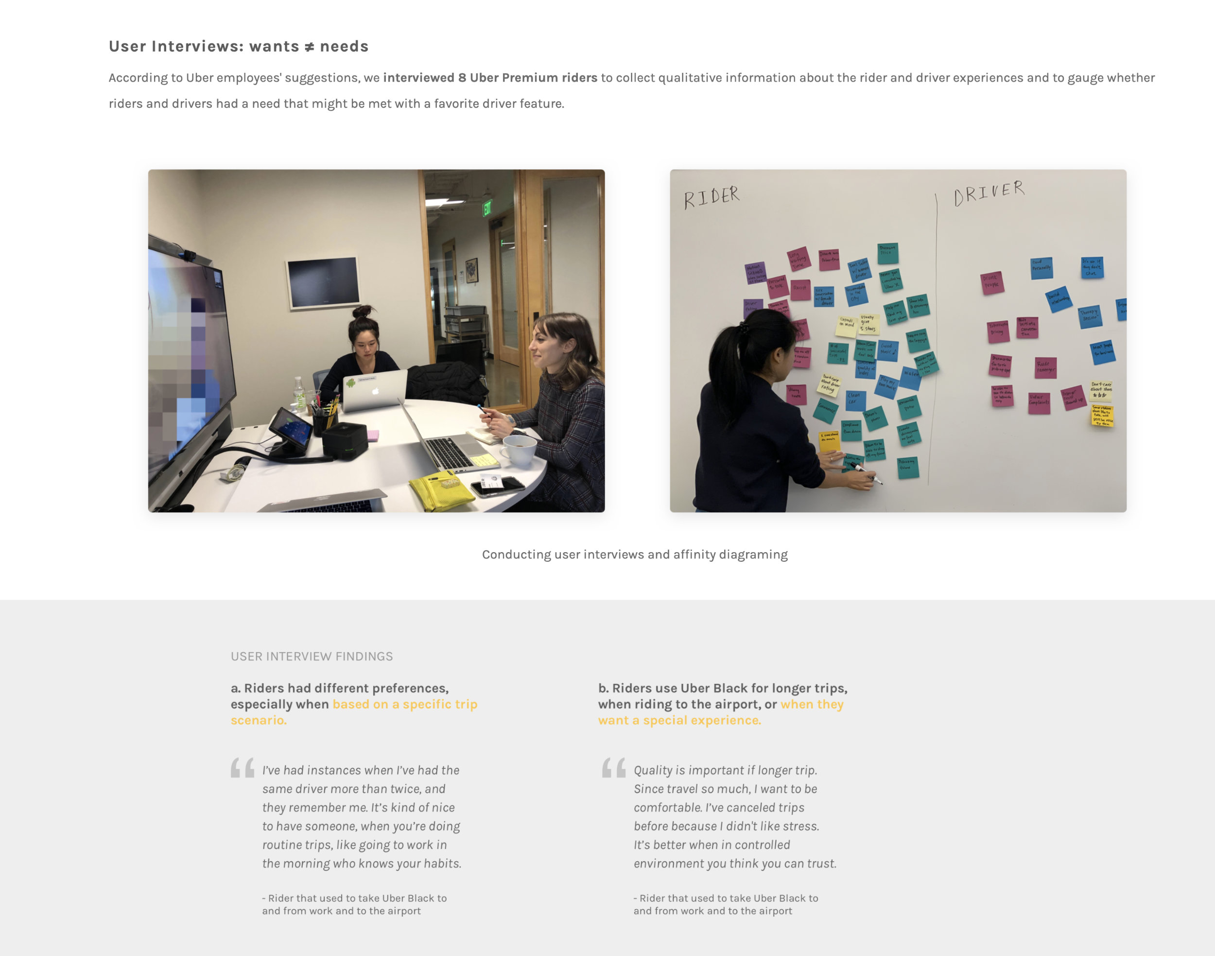 Screenshot of the UX portfolio of Vera Chen, demonstrating her work process